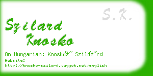 szilard knosko business card